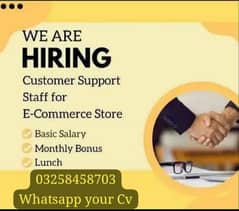 female required for Calling Order confirmation and courier queries