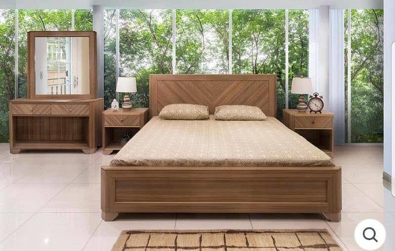 double bed set, sheesham wood bed set, king size bed set, complete set 3