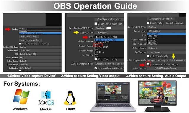 Computers & Accessories /HDMI 4k Video Capture card USB3.0 UHD 60fps 6