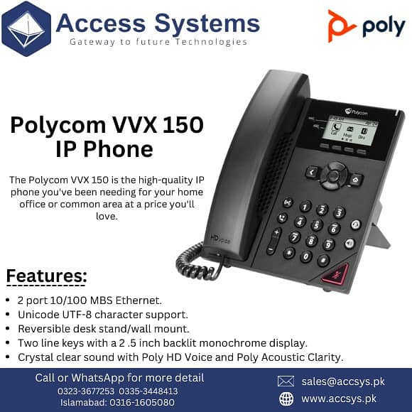 IP Phones Polycom VVX300 VVX310 VVX400 VVX410 VV500 VVX600 Module Voip 17