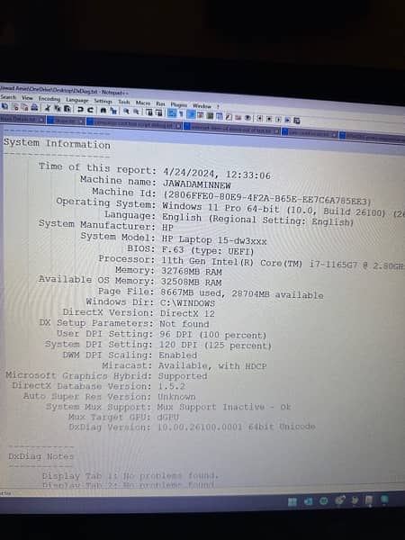 HP Laptop 15 Core i7 11th Gen 32GB RAM 10/10 Condition 10