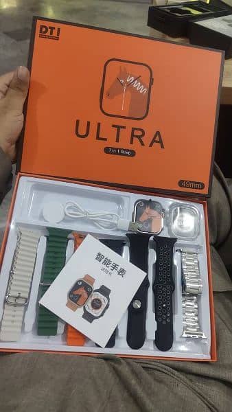 New Smart watch ultra with box (6 straps) and wireless charger 0
