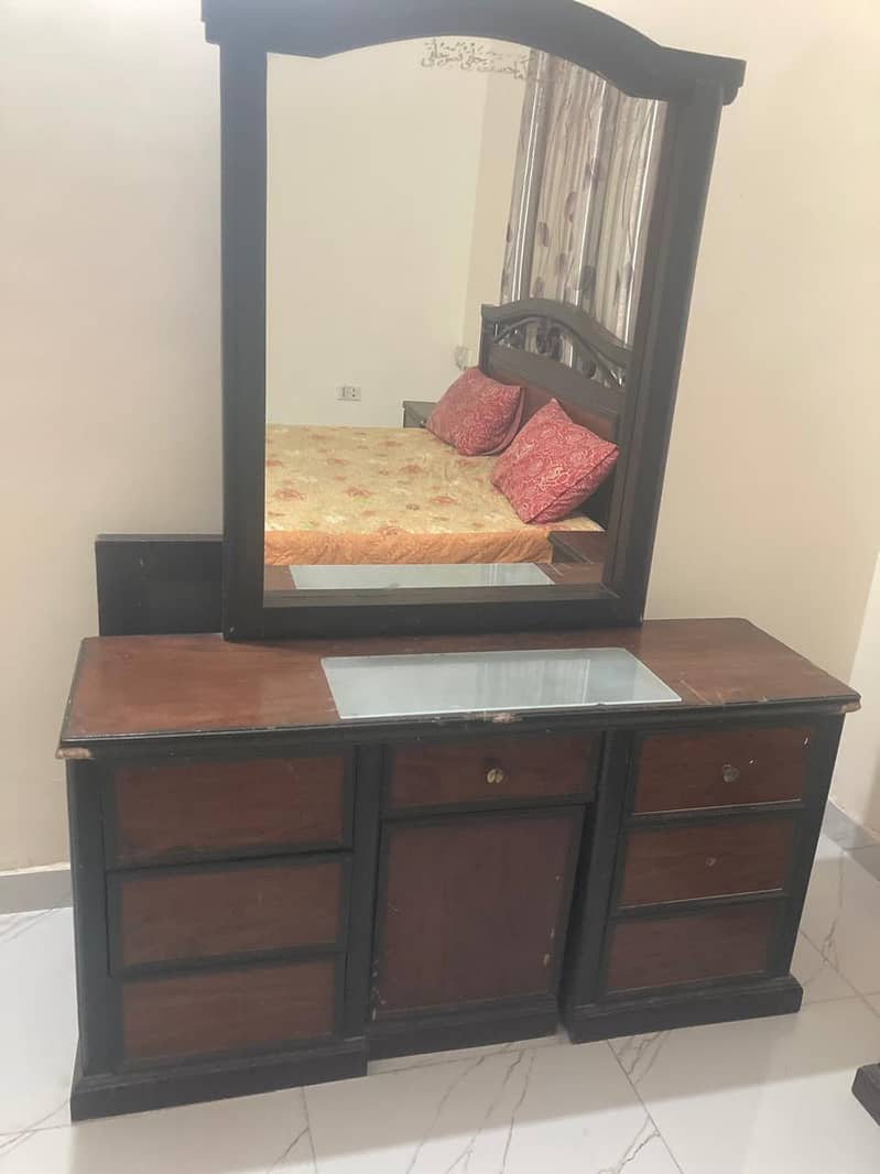Double Bed With Side Tables , Dressing Table and a Spring Mattress 2