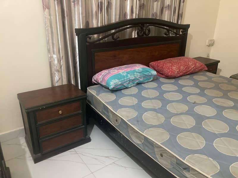 Double Bed With Side Tables , Dressing Table and a Spring Mattress 6