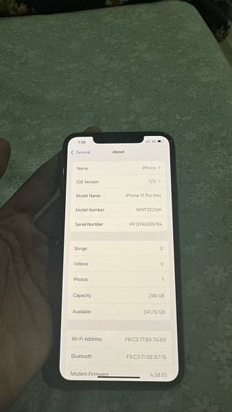 APPLE IPHONE 11 PRO MAX 256 GB dual Sim Physical Pta Approved 6