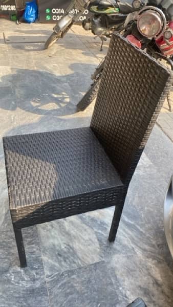 Outdoor Chair Table Set Black Rattan for cafe or home 1