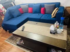 L-Shape Sofa with Central Table