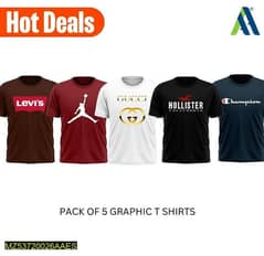 Jersey graphic T-shirt  pack of 5