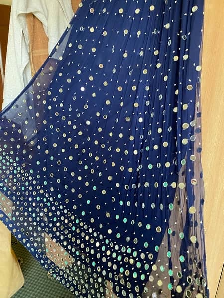 mirror work hand made navy blue lehenga- only worn once 2