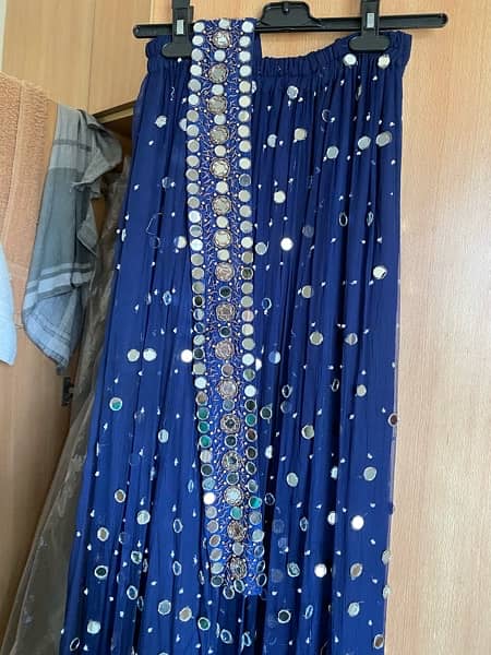 mirror work hand made navy blue lehenga- only worn once 7