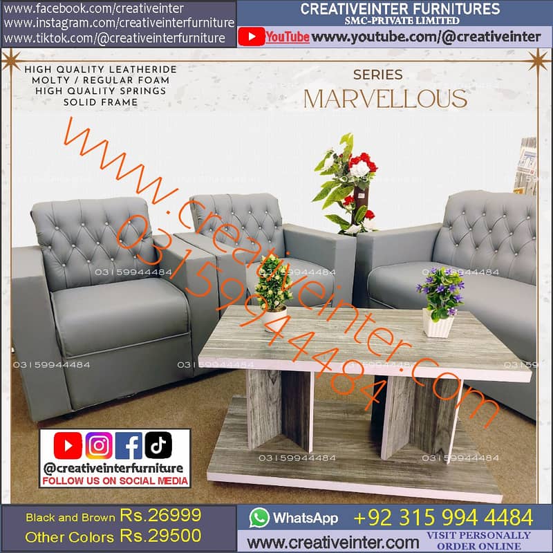 Sofa Set Chair Table Office Desk Meeting Table Five Seater Single Home 2