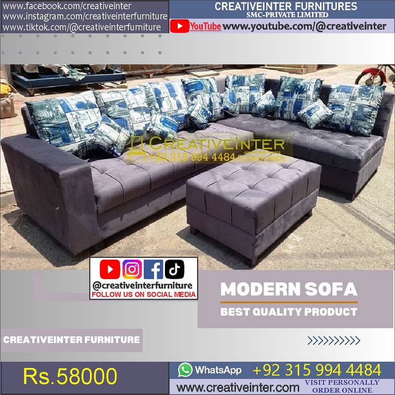Sofa Set Chair Table Office Desk Meeting Table Five Seater Single Home 4