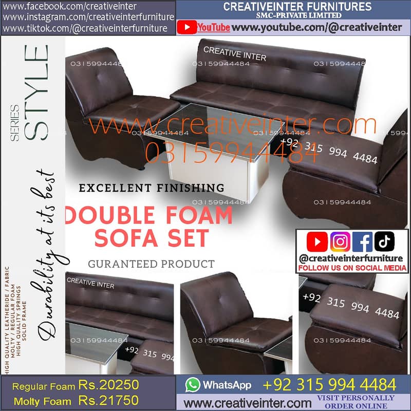 Sofa Set Chair Table Office Desk Meeting Table Five Seater Single Home 17