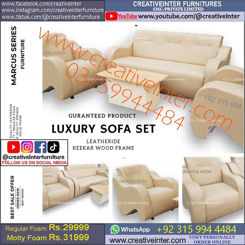 Sofa Set Chair Table Office Desk Meeting Table Five Seater Single Home 19