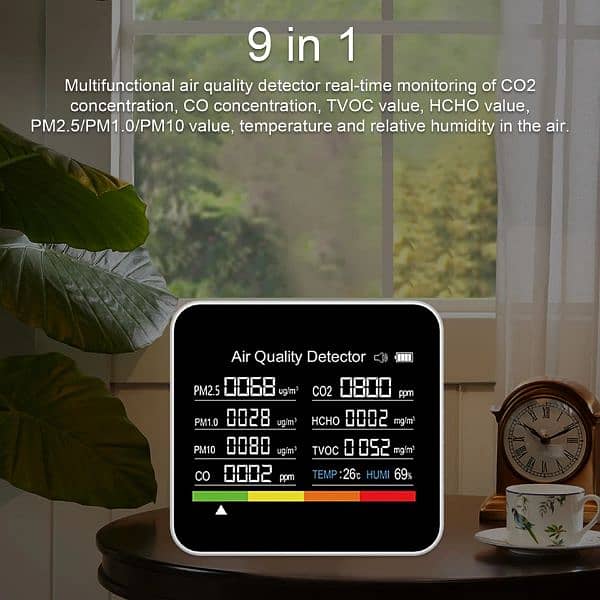 6 In 1 Air Quality Monitor Air Purifier Multifunctional Automatic 2