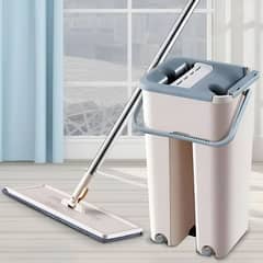 -  Squeeze MicroFibre Flat Mop with Bucket 
w