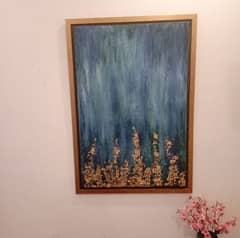 Handmade Antique Textured By Sapphire stones and colors Painting
