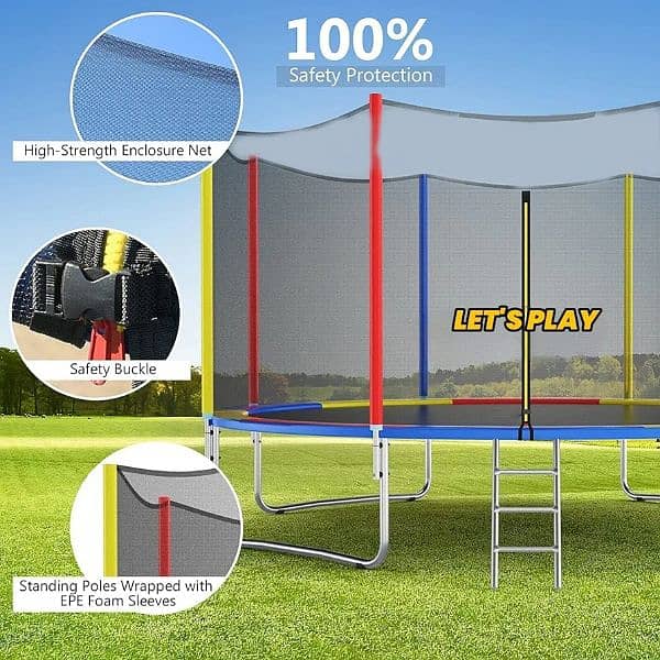 Imported Trampoline 12 Feet with Safety Net for Kids & Adults 1