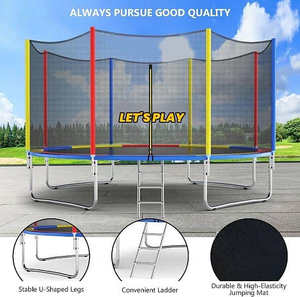 Imported Trampoline 12 Feet with Safety Net for Kids & Adults 7