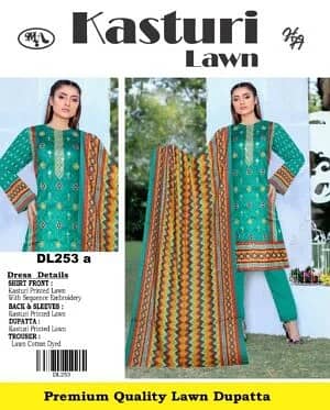 3 pc suit /lawn printed suit /lawn duppata suit /women collection 5