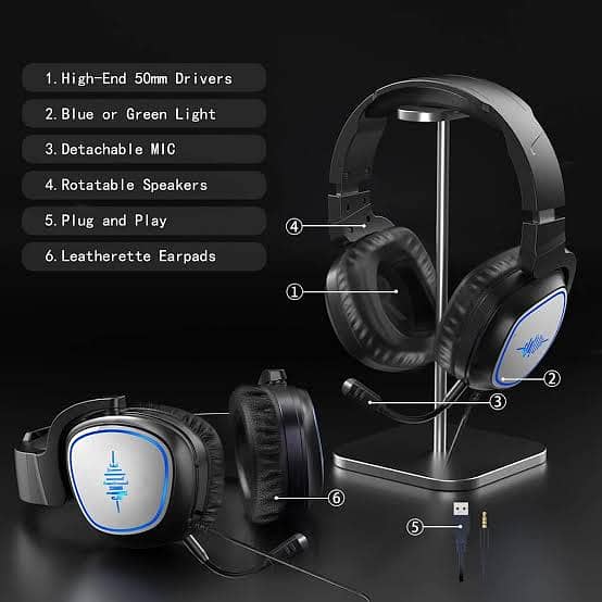 GAMELITE Gaming G1p Headset for Xbox One,PS4,PS5,PC,phone,laptop 5