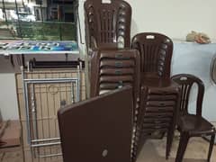 plastic chair-24 nomber & table-6 nomber