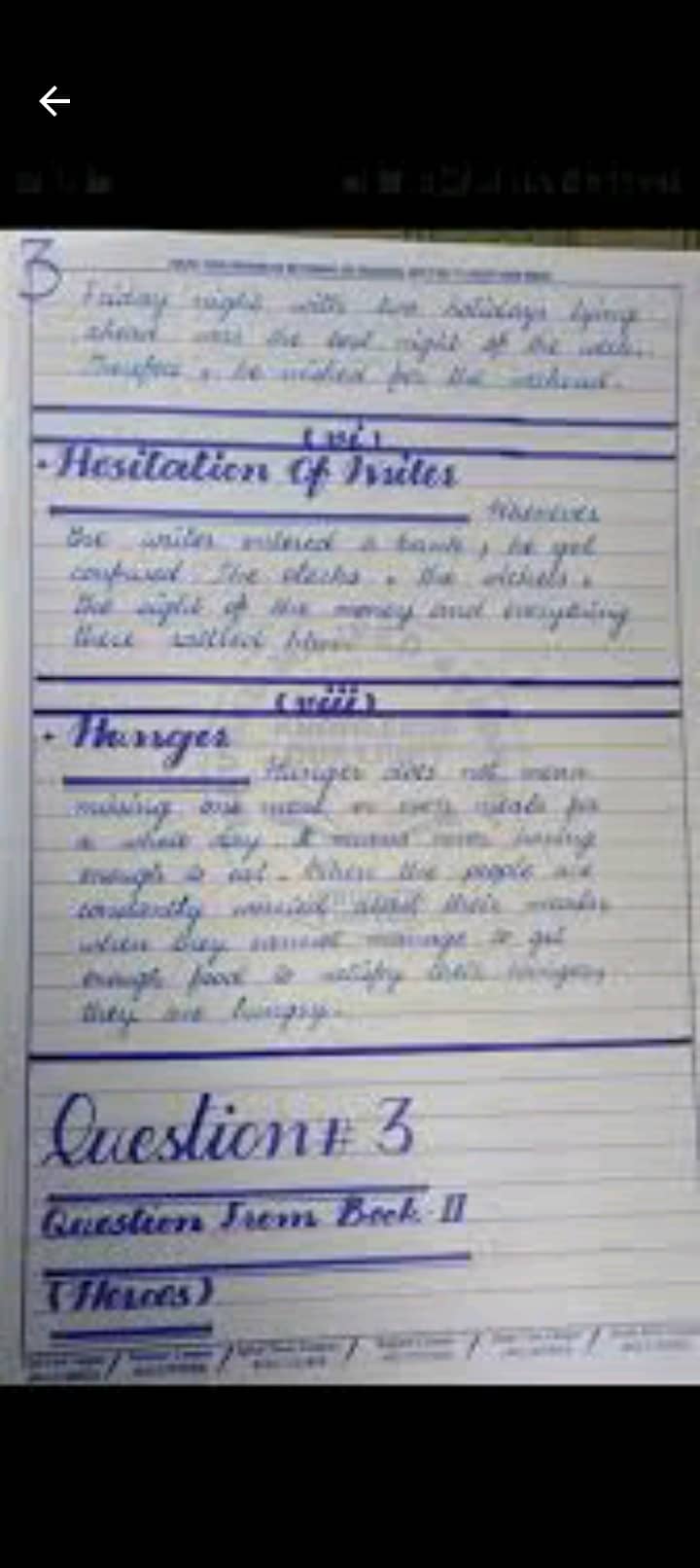 Handwriting work assignment 7