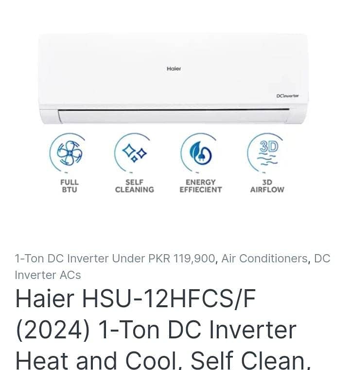 DC Inverter Air Conditioners -1 & 1.5 Ton - Haier, Gree, TCL, Dawlance 10