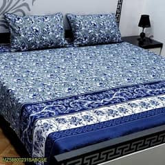 Crystal Cotton Printed double bed sheet