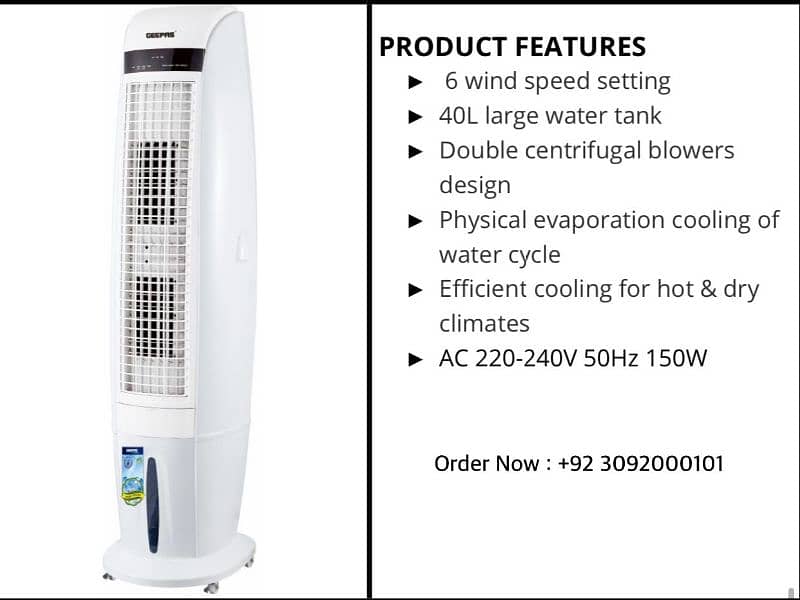 Geepas Portable Automatic Room Cooler Top Model Available 3