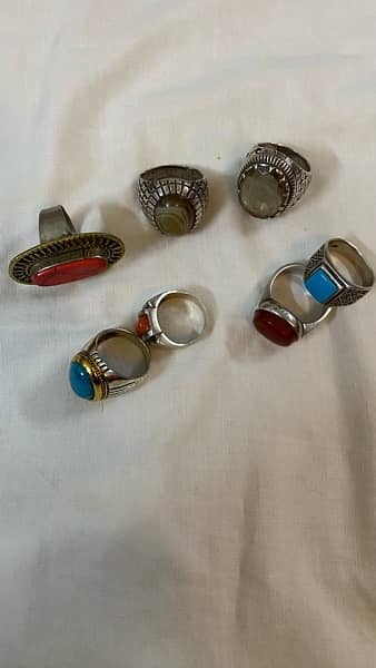 silver ring with original stones 0