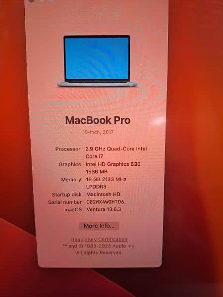 macbook pro 2017 for sale 15" 4