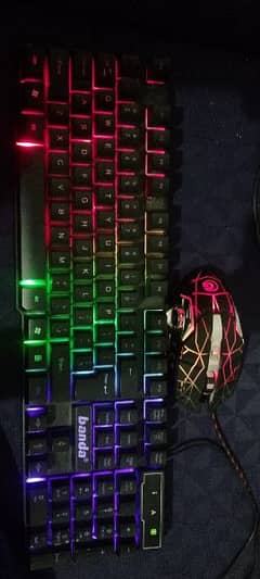 A pair of RGB mouse and keyboard