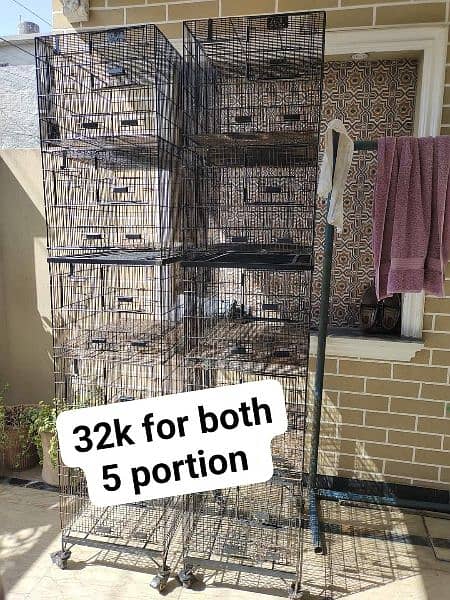 2 cages available
Front 1.5, height 1.25, deep 2. , 
32k for both cages 0