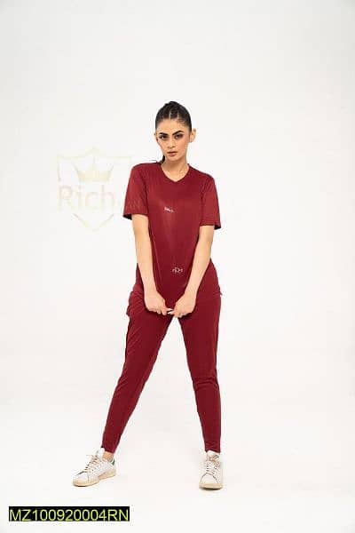 1 PC Women 's stitched plain tracksuit with free delivery 3