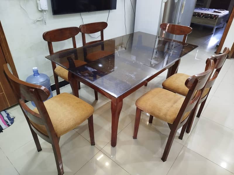 Pure Sheesham Wood Dining Table Set with 6 Chairs 0