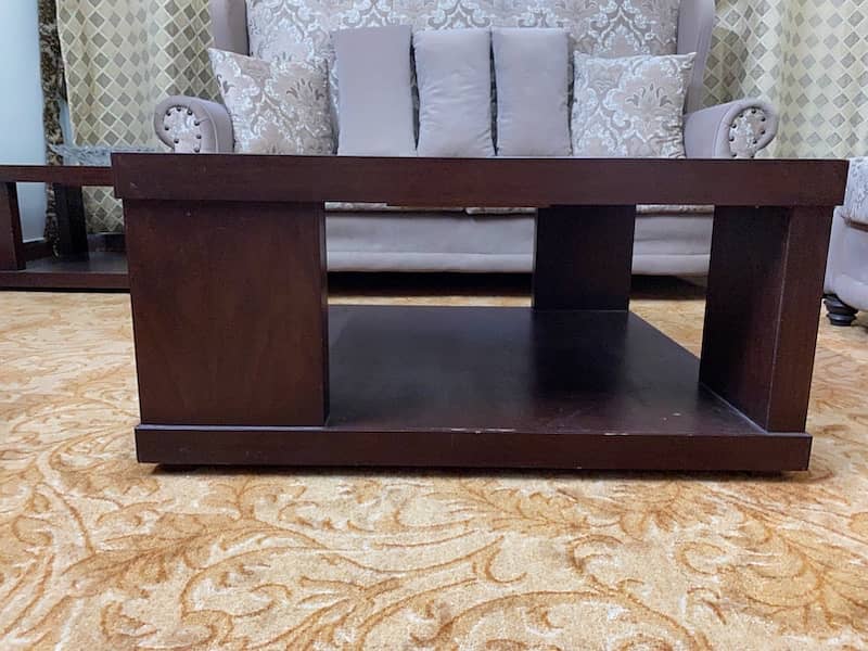 Wooden Center Tables with Glass Top (wooden base) 3 pieces 0