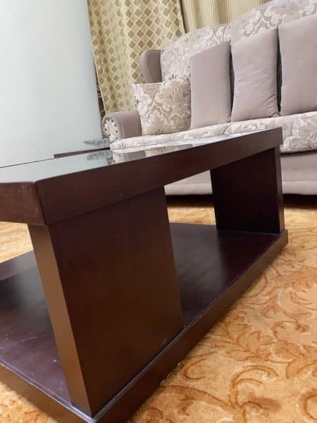 Wooden Center Tables with Glass Top (wooden base) 3 pieces 1