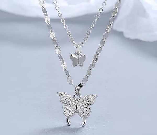 Koren Double Layer Pendent Smart Butterfly With Diamonties Attach Best 2