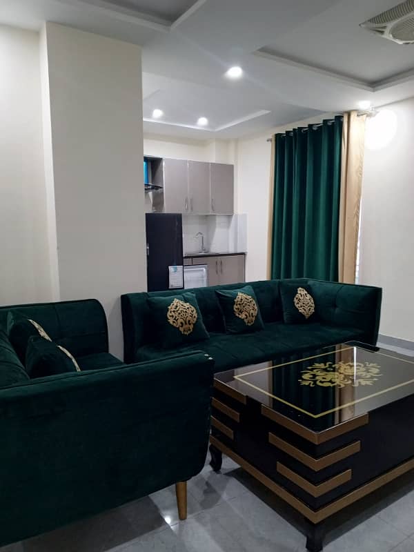 One Bed farnish apartment available for rent sector D Bahria town Lahore 2