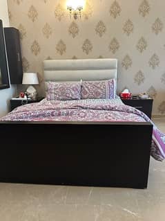 Modern Bed with side tables in immaculate condition for urgent sale