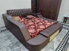 Modern king sized bed along with spring mattress