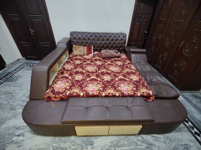 Modern king sized bed along with spring mattress 2