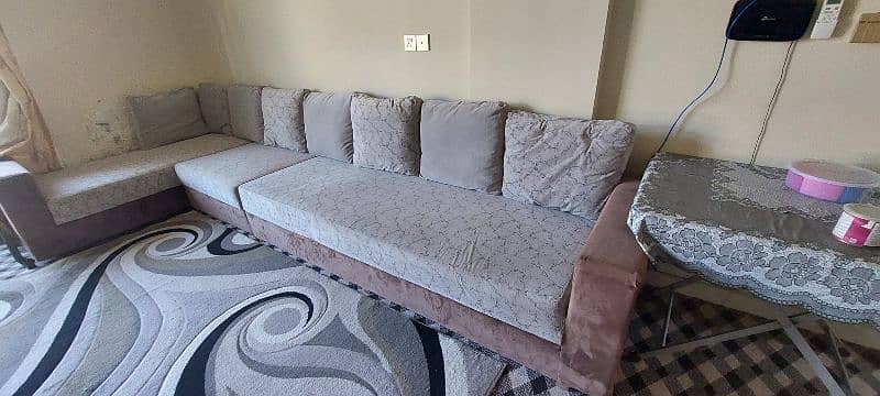 L shaped grey sofa 2