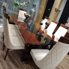 dining table/wooden chairs/6 chairs dining set/wooden round table 0