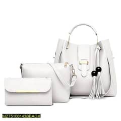 bag x_pu leather Alexa 3 piece white handbags