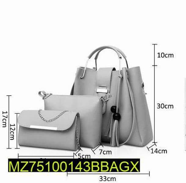 bag x_pu leather Alexa 3 piece white handbags 2