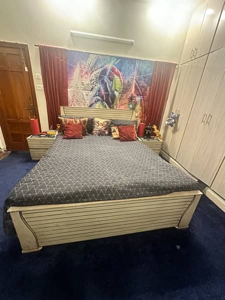 bed with two side tables without mattress 1