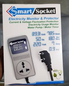 Smart Socket Muhafiz(unit,Watt,Hz,Sec Timer,Volt,Amp and P. f) 0