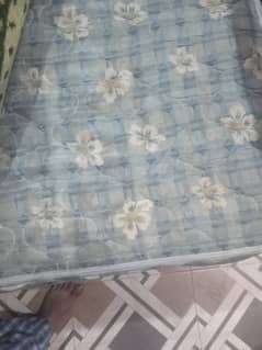 Iron Double Bed with spring mattress molty foam 6"